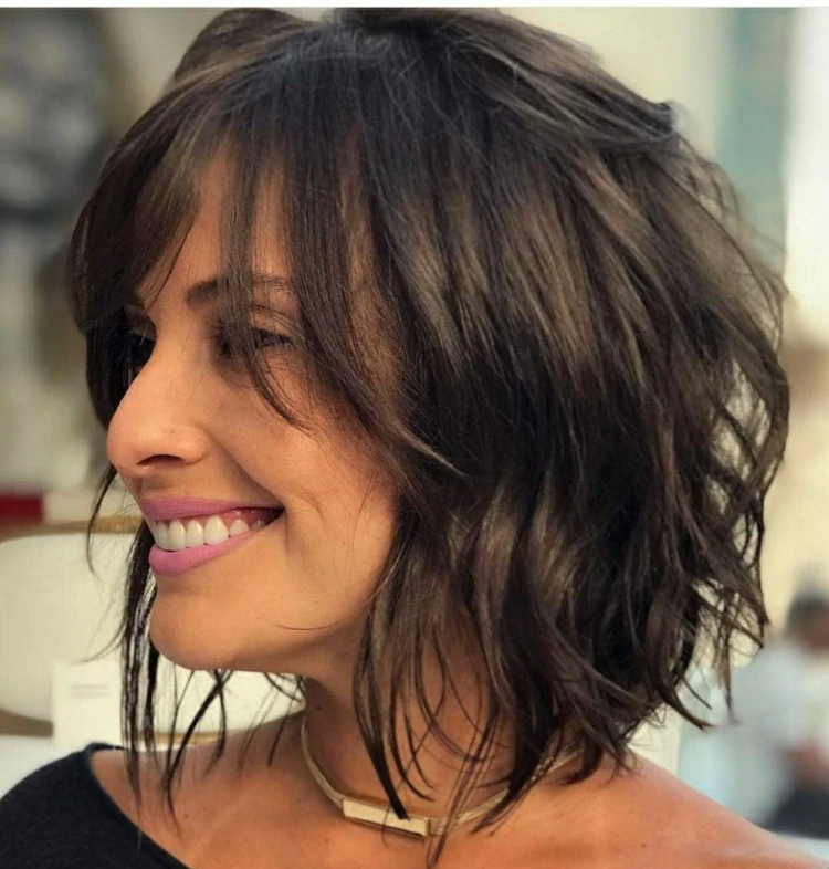 gorgeous messy shag and long bangs for fine hair hairstyles for women over 50