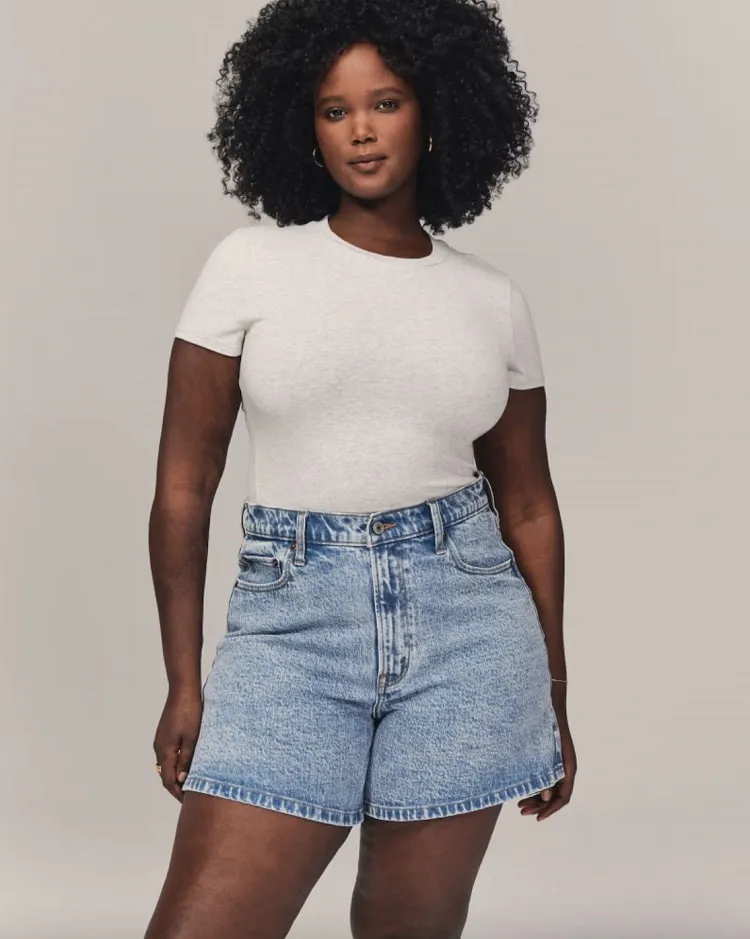 Jean shorts for curvy on sale women