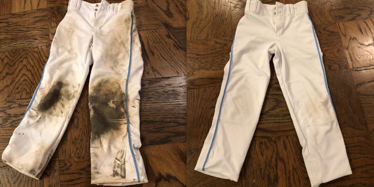 how to clean stained white baseball pants what products to use to clean pants the right way how to best remove dirt bleaching sprays cleaning before and after