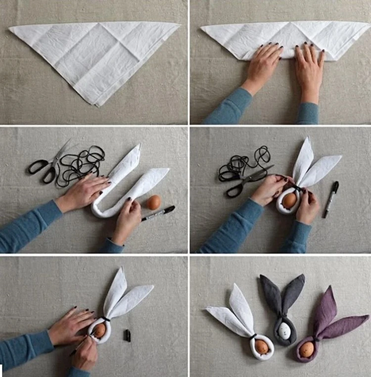 how to fold napkins to make cute bunnies
