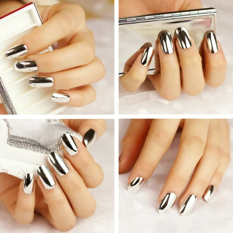 how to get mirror effect nails using powder