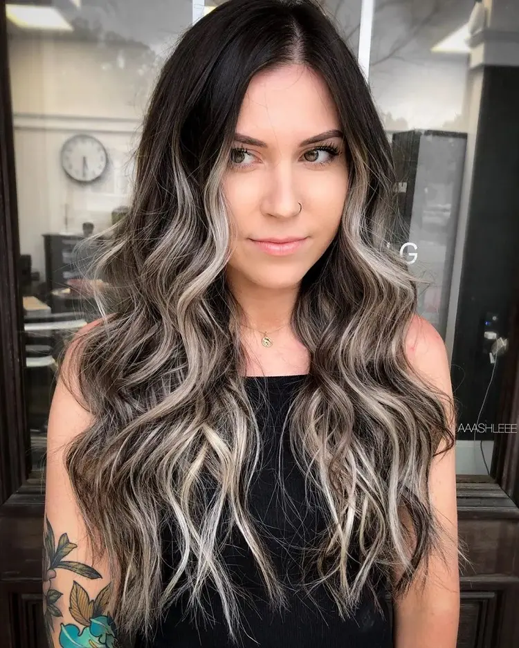 how to style black hair in 2023 white highlights