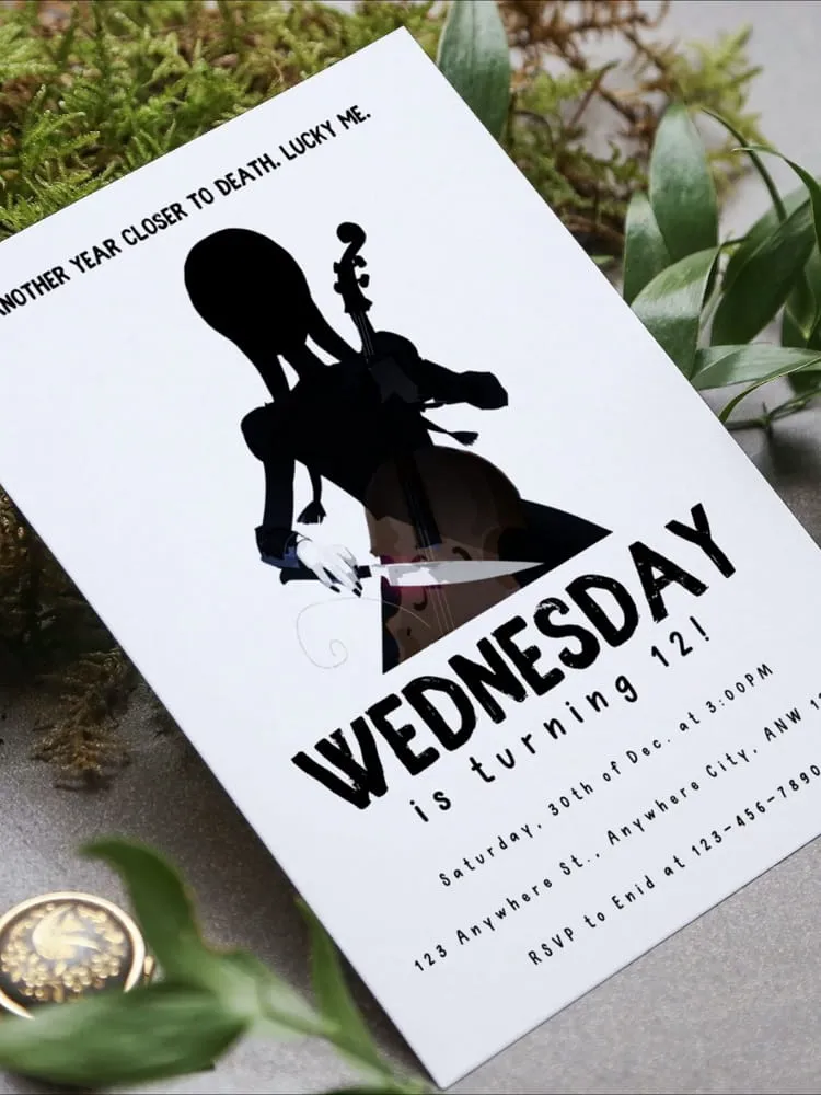 invitation for birthday party wednesday addams idea