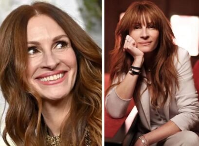 julia roberts new hairstyle 2023 fringe auburn hair color