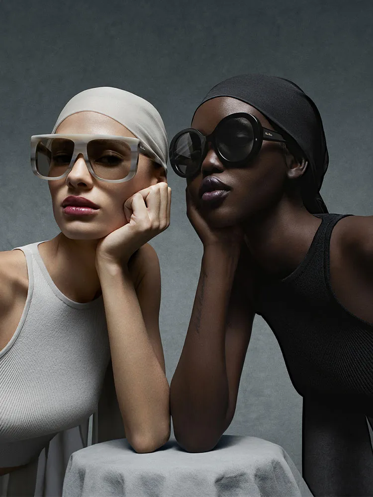 max mara oval square shape tinted dark lenses sunglasses trends 2023