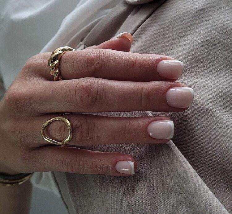 milky french manicure 2023 clean girl aesthetic nails