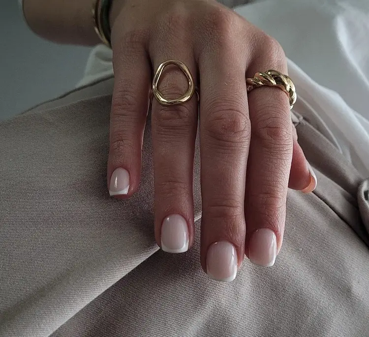 milky french manicure 2023 clean girl aesthetic nails