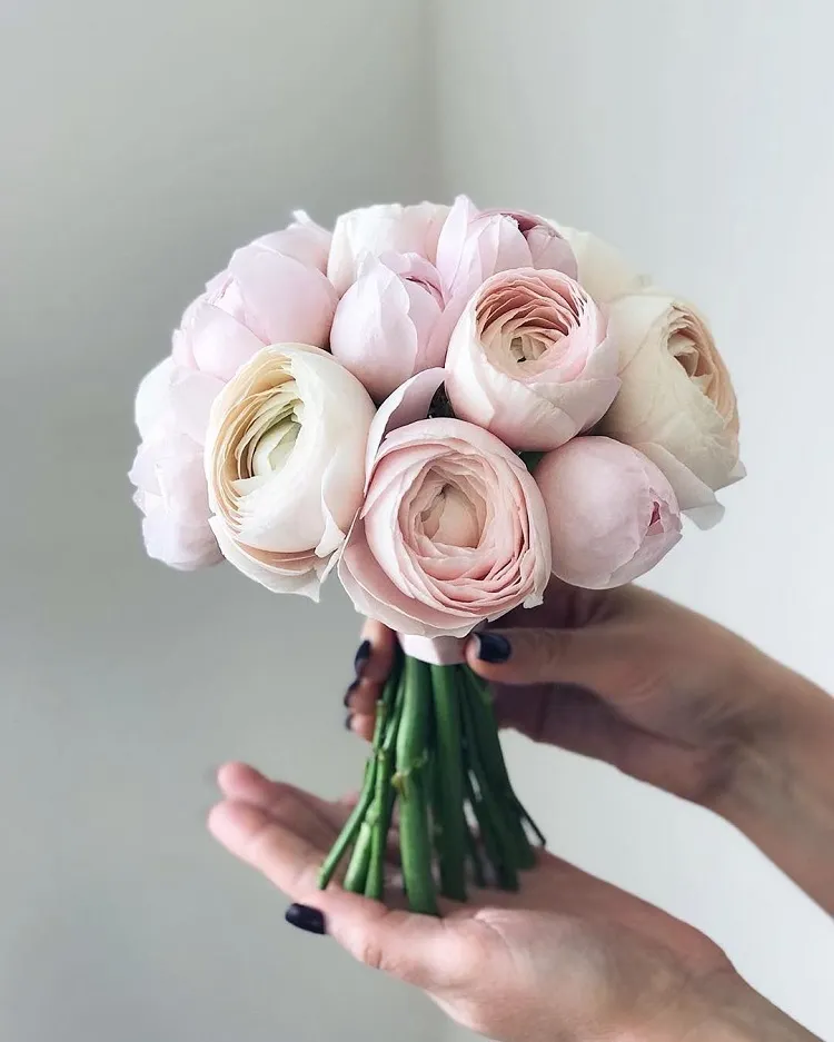 mini bouquet for a wedding pink flowers peonies