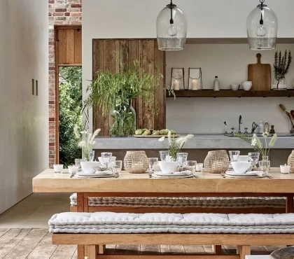 modern kitchen scandinavian style natural wooden furniture rustic coastal design open space california cool