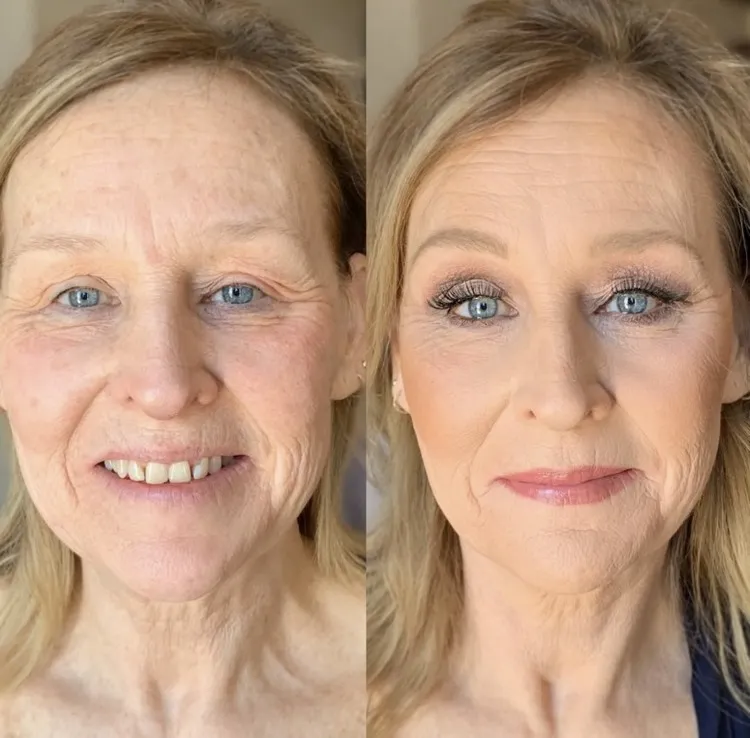 mother of the bride and groom makeup before after