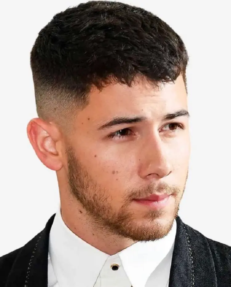 nick jonas french crop haircut men hairstyle 2023