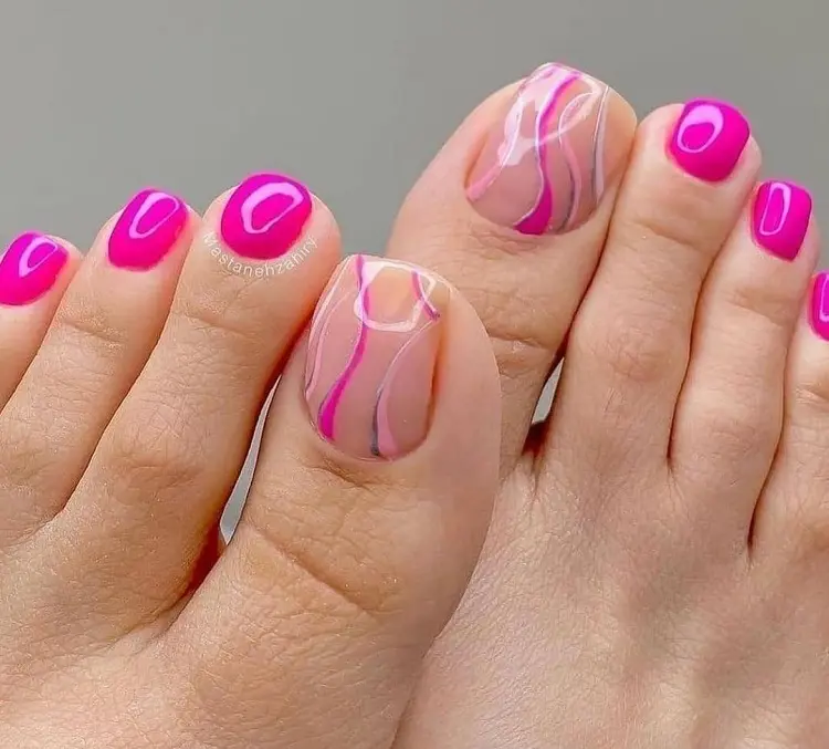pink toenails art spring pedicure ideas design 2023