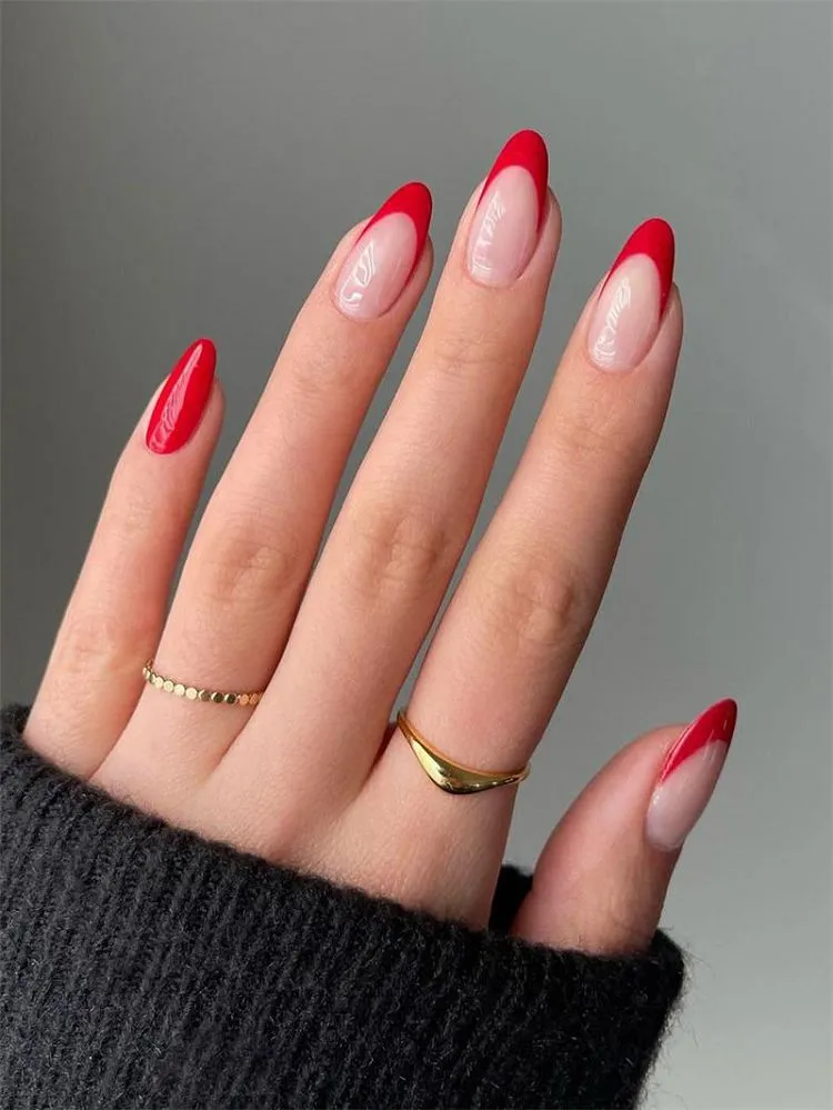 red french tip nails