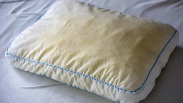 remove yellow stains from pillows dirt from sweat and make up