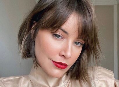 short curtain bangs straight chin length haircut hairstyle trends 2023