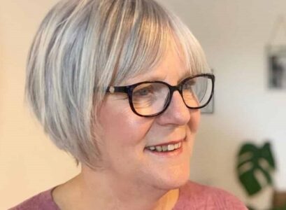 short cut for gray hair with glasses bob haircut for women over 60