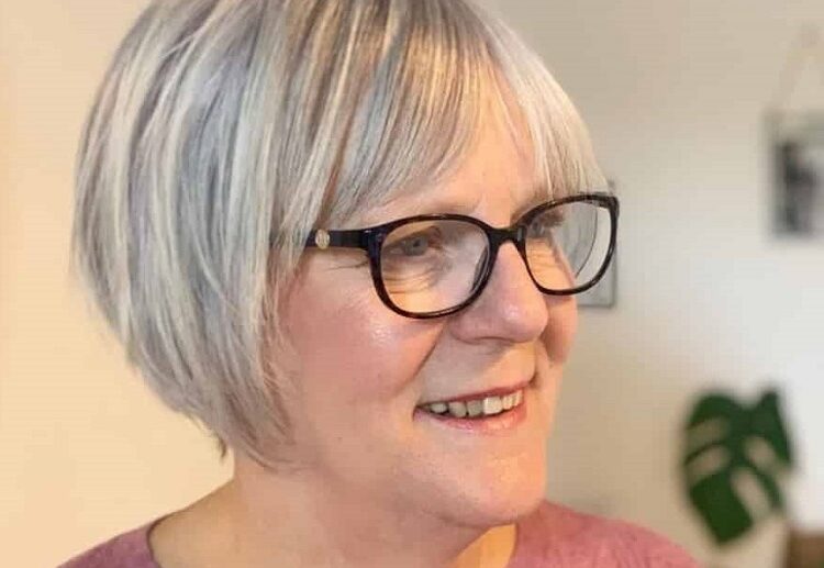 short cut for gray hair with glasses bob haircut for women over 60