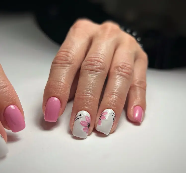 short square nails for women over 50 pink spring manicure designs