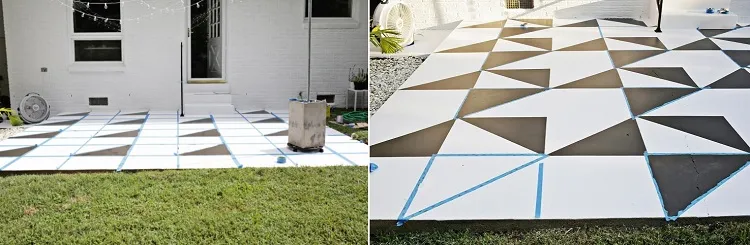 simple modern minimalist chic diy patio decor ideas triangular pattern