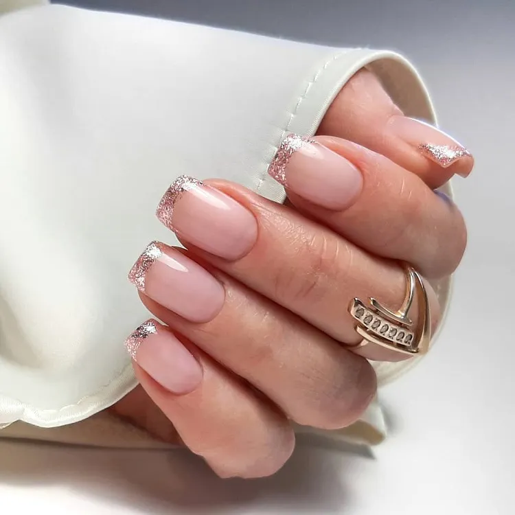 sparkly french manicure