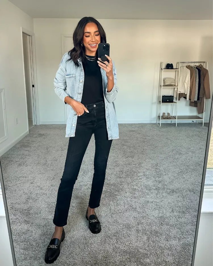 spring 2023 capsule wardrobe the right outfits for this season casual work 2023 how to build a wardrobe with different items for women denim shirt