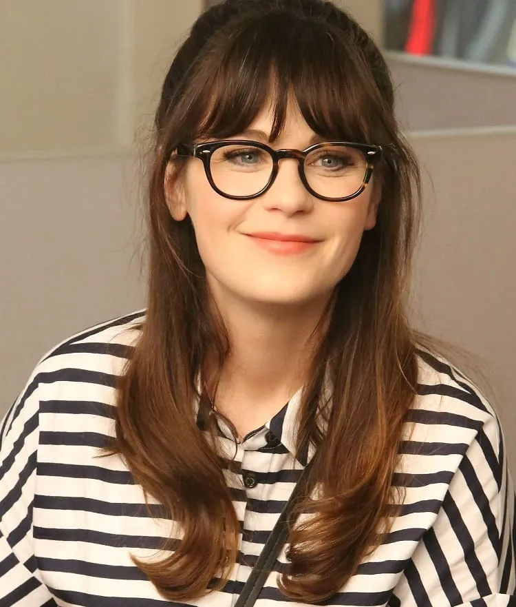 square face with glasses bangs