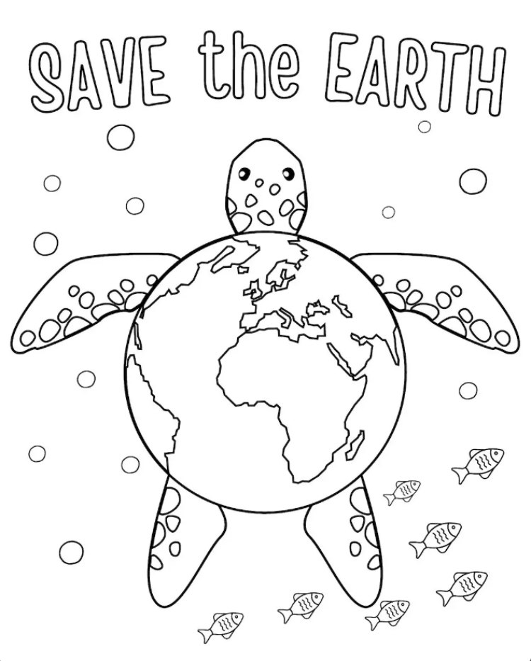 tortoise save the earth day coloring page fauna conservation