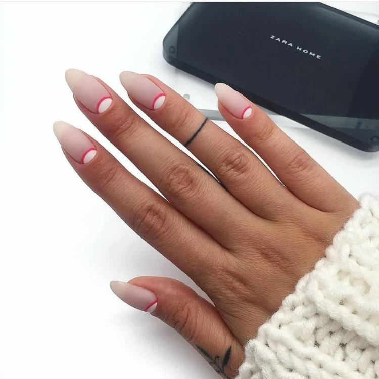 unique french manicure nail design matte finish
