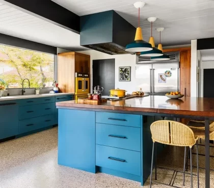 vibrant pops of color california cool kitchen natural light scandinavian design wooden elements