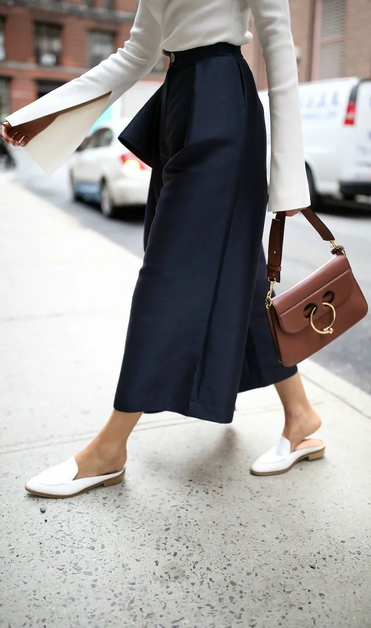 white mule flats old money shoes outfit ideas minimalist look