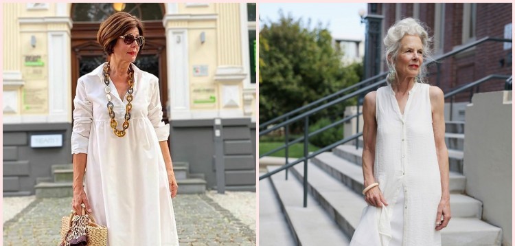 white summer dresses for women over 70