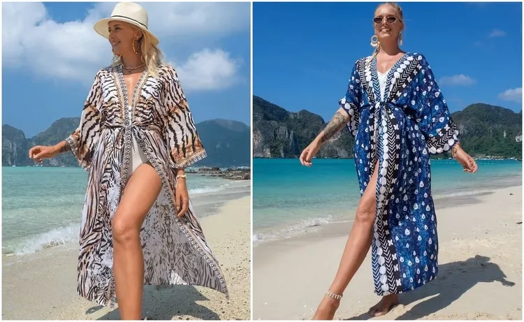 beach kimono cover up for over 50 summer fashion beachwear
