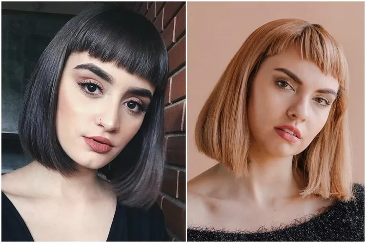 blunt bob with baby bangs 2023 trendy hairstyles