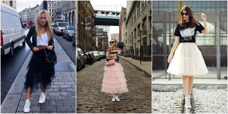 can you wear a tulle skirt with sneakers