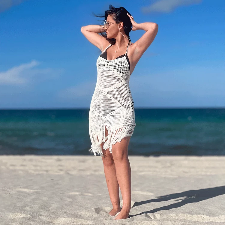 crochet dresses are really attractive as a beach cover up