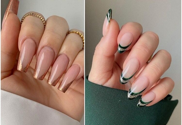glitter french tip nails the best manicure design ideas
