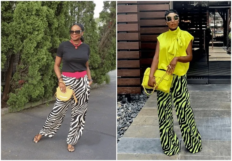 how to style animal print over 50 zebra print pants outfits for mature women