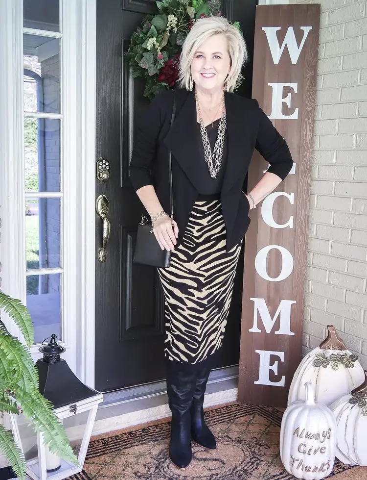 how to wear a zebra print over 50