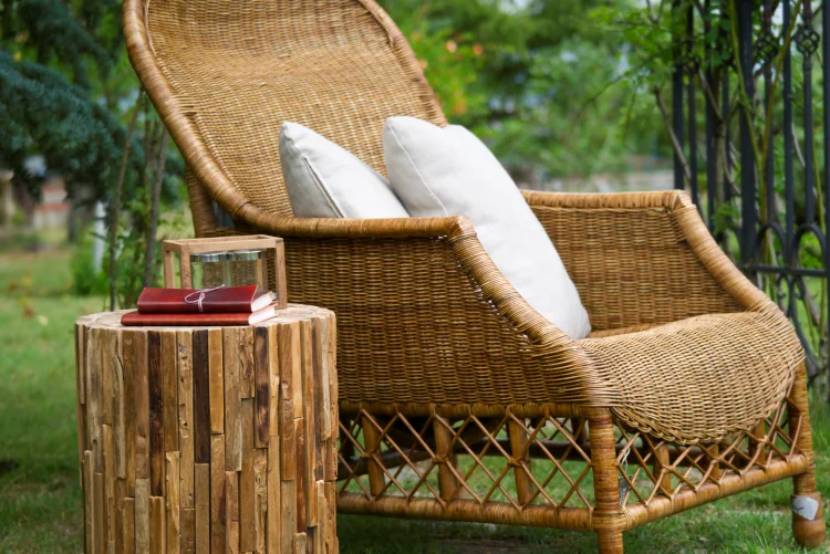 natural materials for outdoor living space