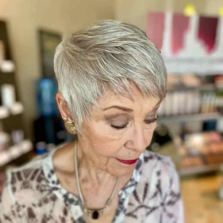 shaggy pixie haircut for women over 70