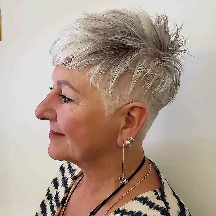 short haircuts 2023 for women over 60 spiky pixie with undercut
