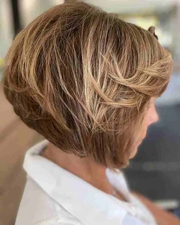 short layered bob for women over 50 low maintenance haircuts