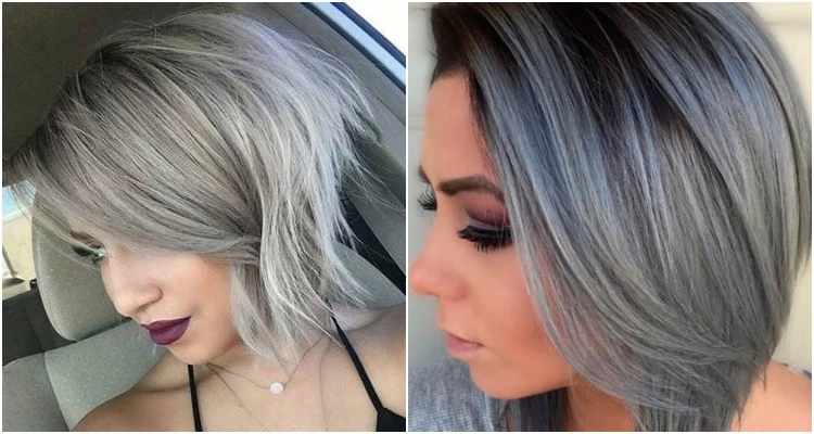 short grey hair with side bangs ideas