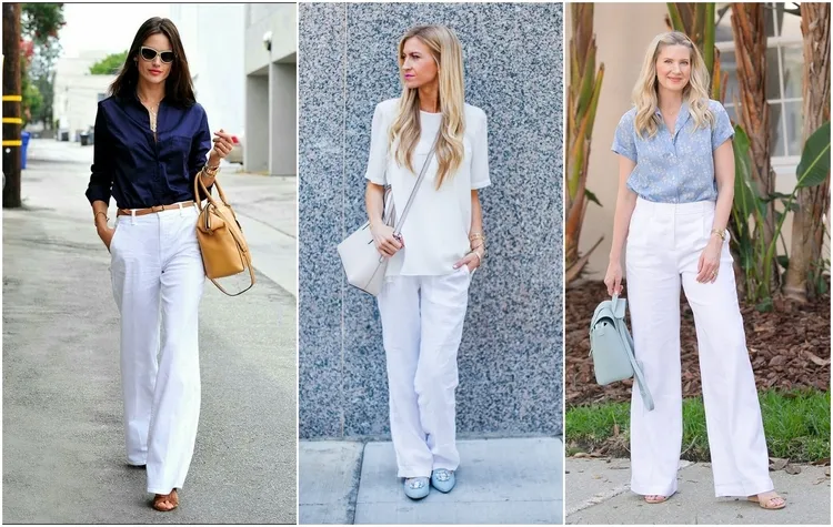white linen pants outfits summer fashion ideas 2023 office outfits