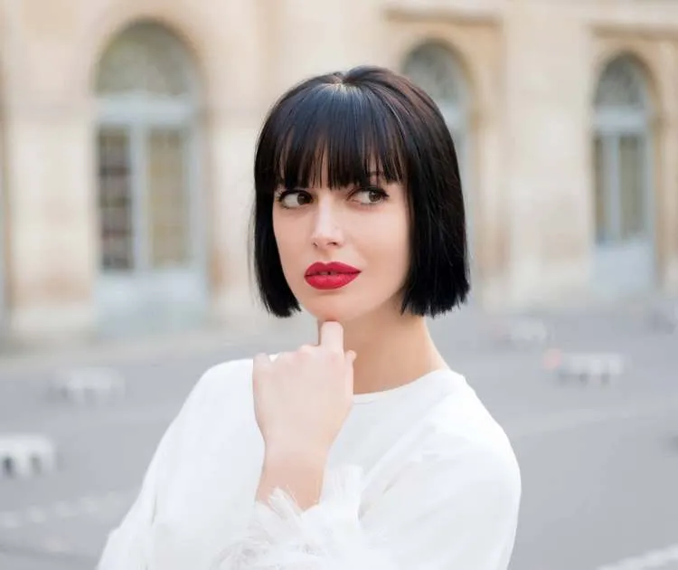 why the blunt bob with bangs is getting so popular