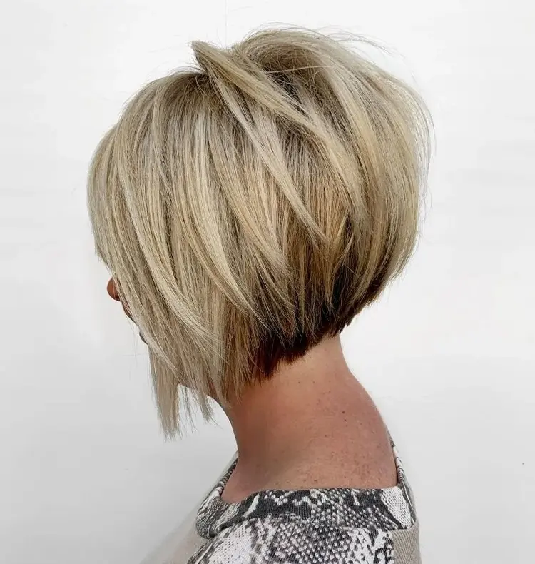 a line stacked bob haircut for women over 50