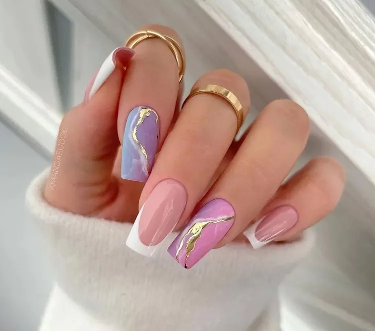 abstract french manicure ideas 2023