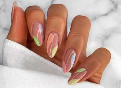 abstract french nails ideas 2023