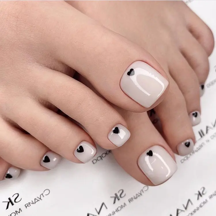best pedicure color for pale skin gray nail polish with black and white