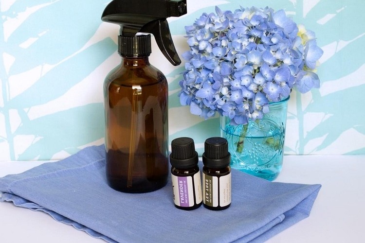 blue dust in home add essential oil drops in water